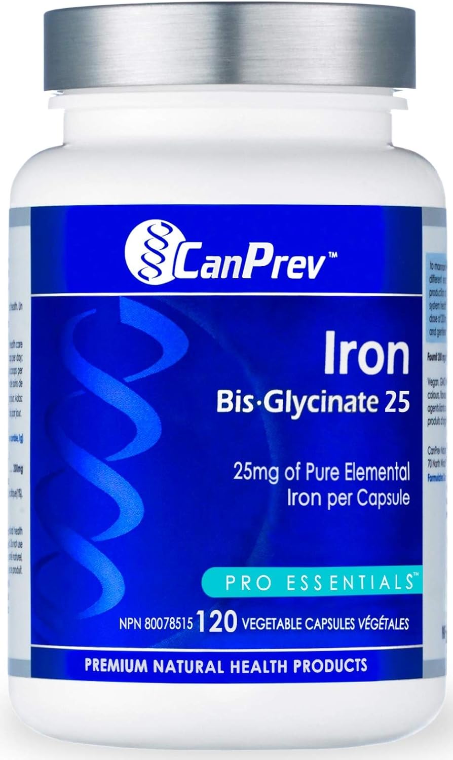 CanPrev Iron Bis - Glycinate 25 120 Vegicaps | Anthem Supplements Canada