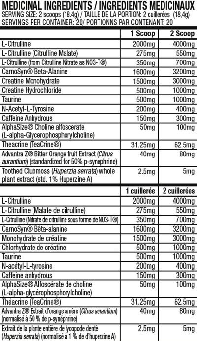 Supplement Label