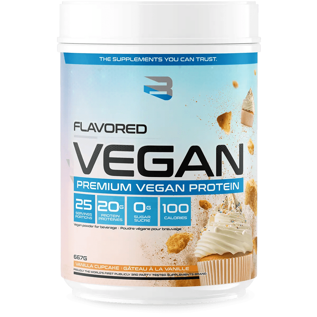 Believe Supplements Flavored Vegan Protein Vanilla Cupcake | Anthem Supplements Canada