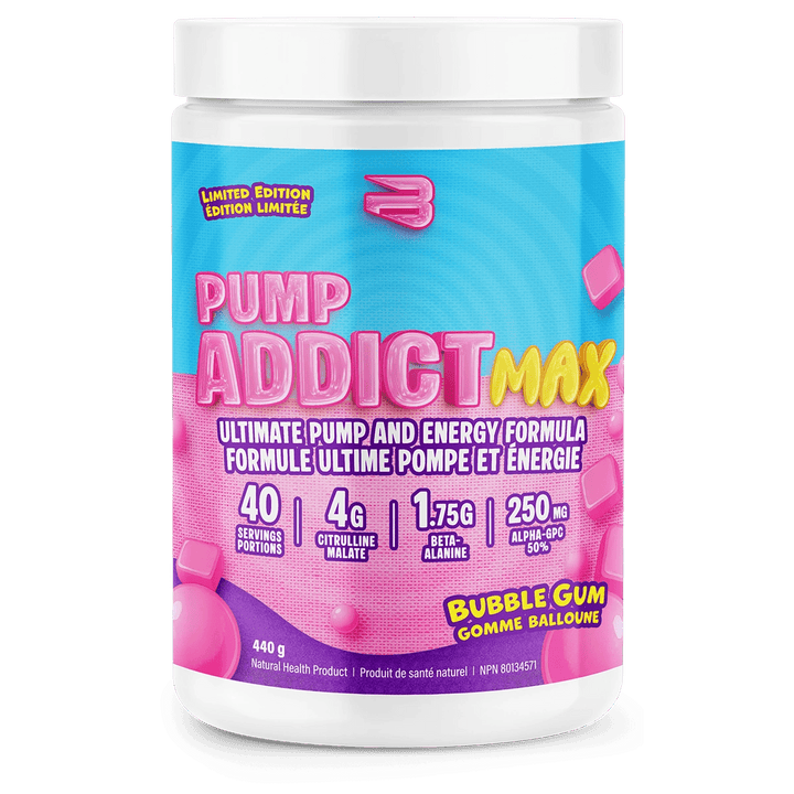 Believe Supplements Pump Addict MAX - 20 Servings Bubble Gum | Anthem Supplements Canada