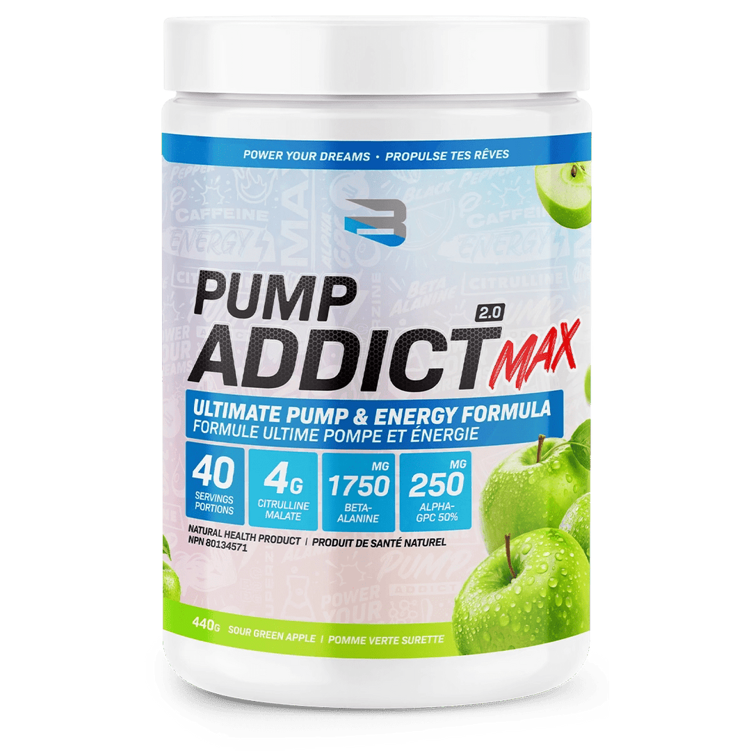 Believe Supplements Pump Addict MAX - 20 Servings Sour Green Apple | Anthem Supplements Canada