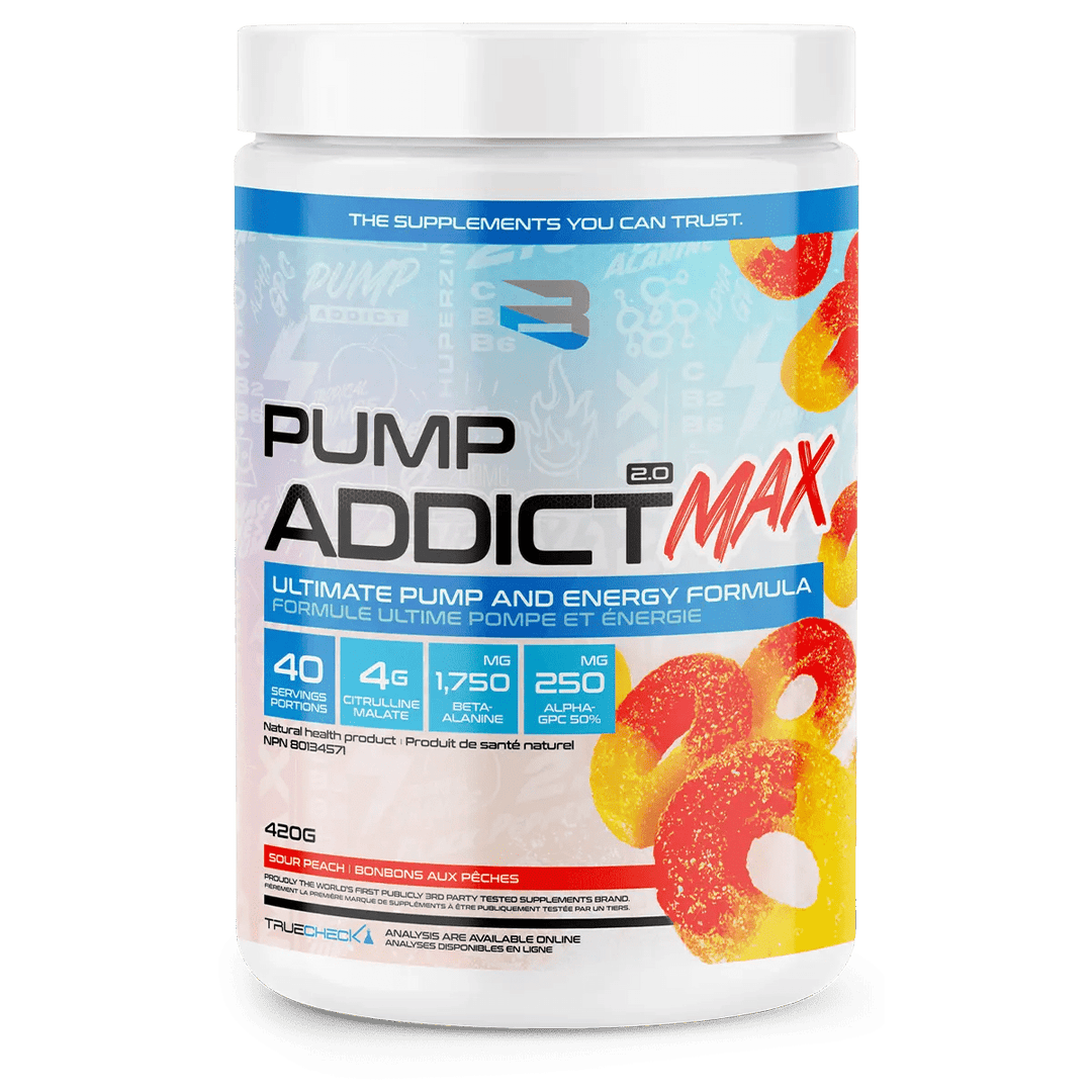 Believe Supplements Pump Addict MAX - 20 Servings Sour Peach | Anthem Supplements Canada