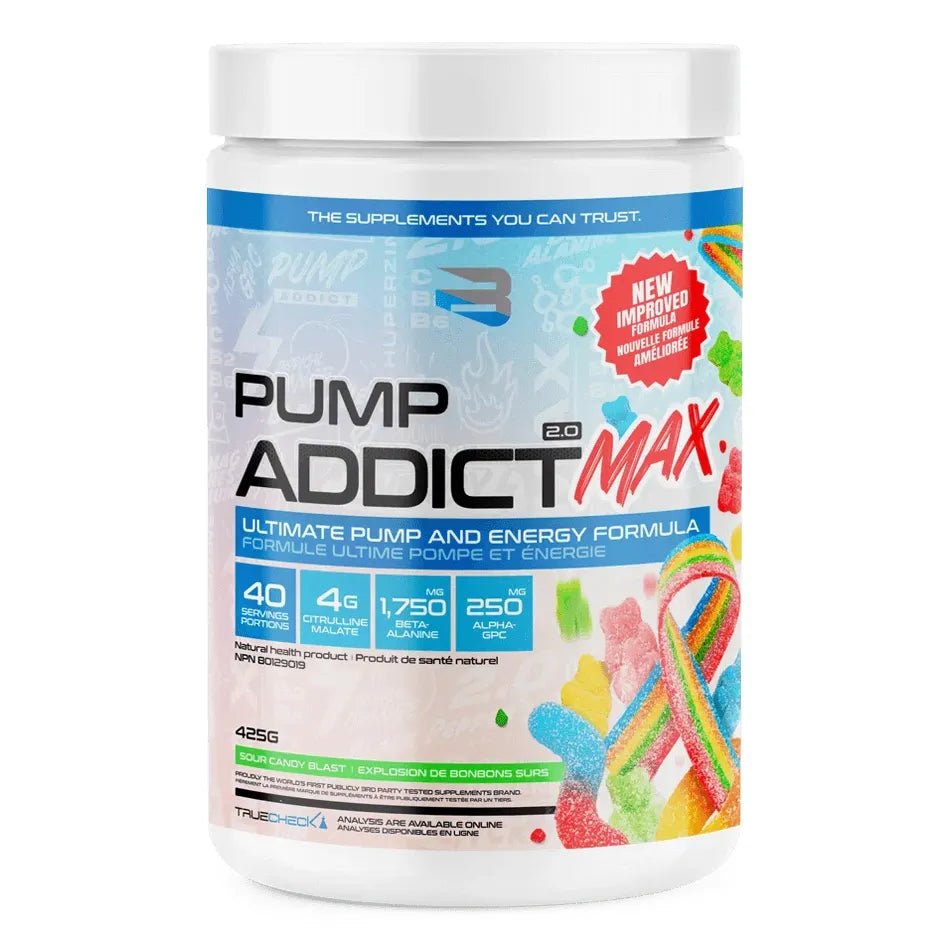 Believe Supplements Pump Addict MAX Sour Candy Blast | Anthem Supplements Canada