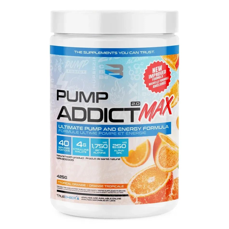 Believe Supplements Pump Addict MAX Tropical Orange | Anthem Supplements Canada