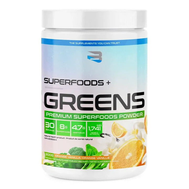 Believe Supplements Superfoods + Greens Orange Vanilla | Anthem Supplements Canada