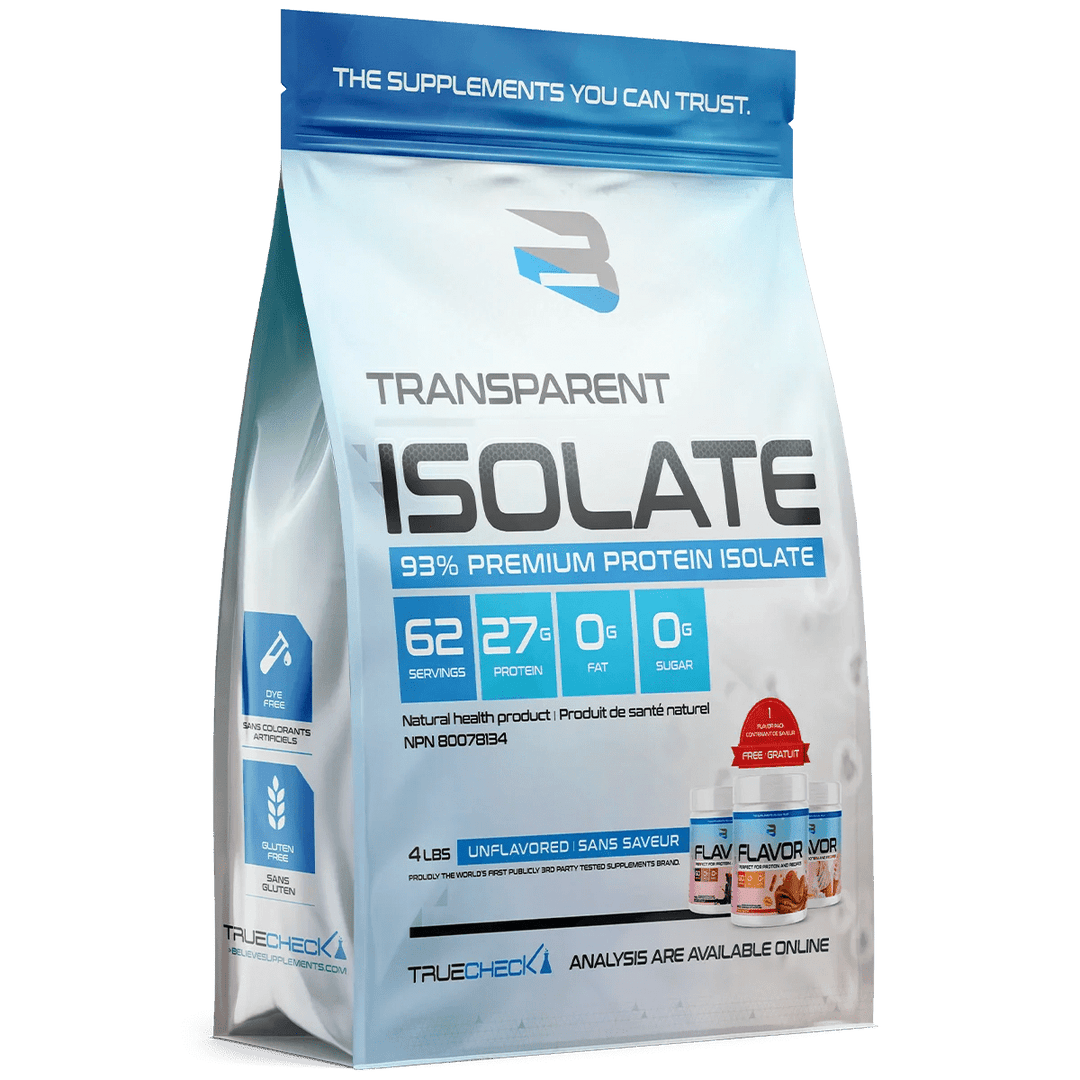 Believe Supplements Transparent Isolate 4lb | Anthem Supplements Canada