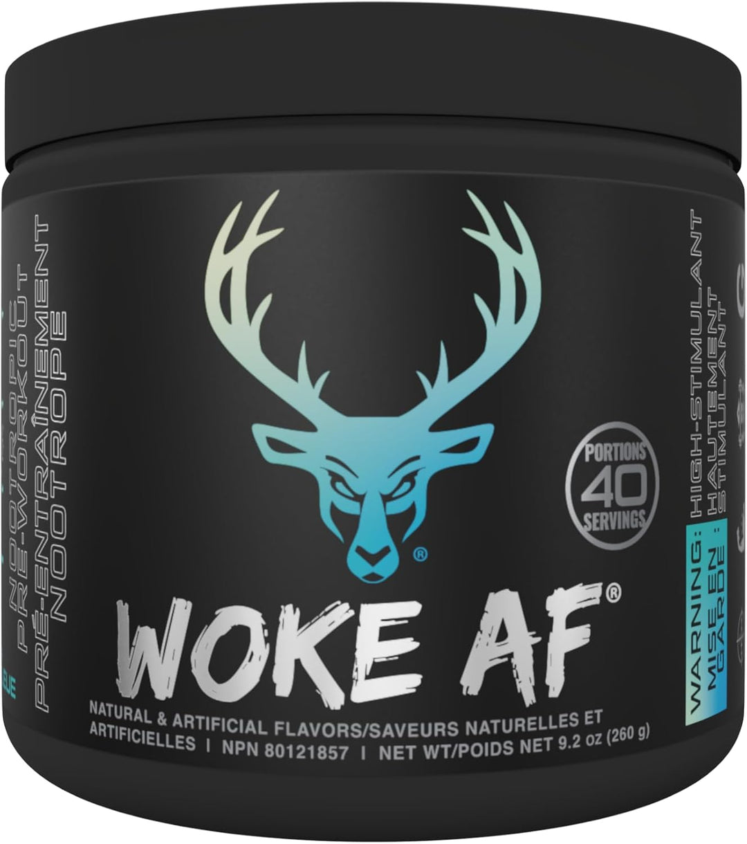 Bucked Up Woke AF - High Stimulant Pre - Workout Blue Raz Lemonade | Anthem Supplements Canada