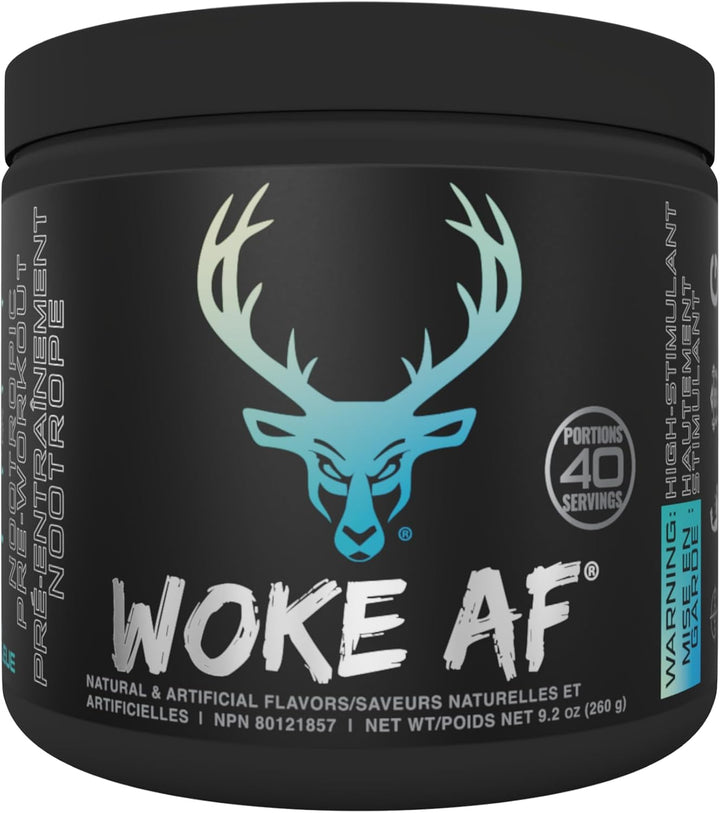 Bucked Up Woke AF - High Stimulant Pre - Workout Blue Raz Lemonade | Anthem Supplements Canada