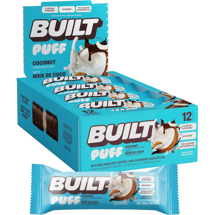 Built Puffs Protein Bars Coconut Marshmallow | Anthem Supplements Canada