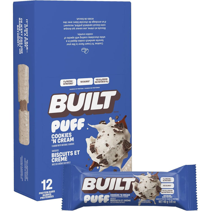 Built Puffs Protein Bars Cookies N' Cream | Anthem Supplements Canada