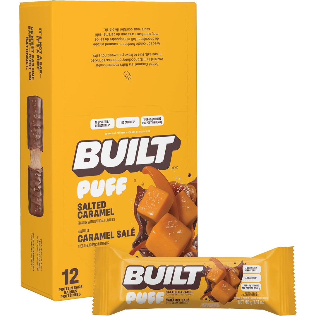 Built Puffs Protein Bars Salted Caramel | Anthem Supplements Canada