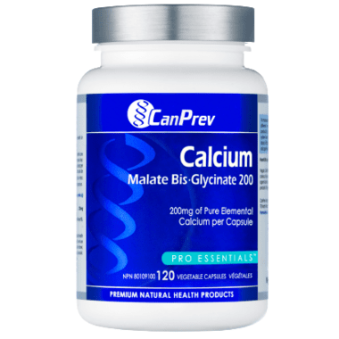CanPrev Calcium Malate Bis - Glycinate 200 120 Veggie Capsules | Anthem Supplements Canada