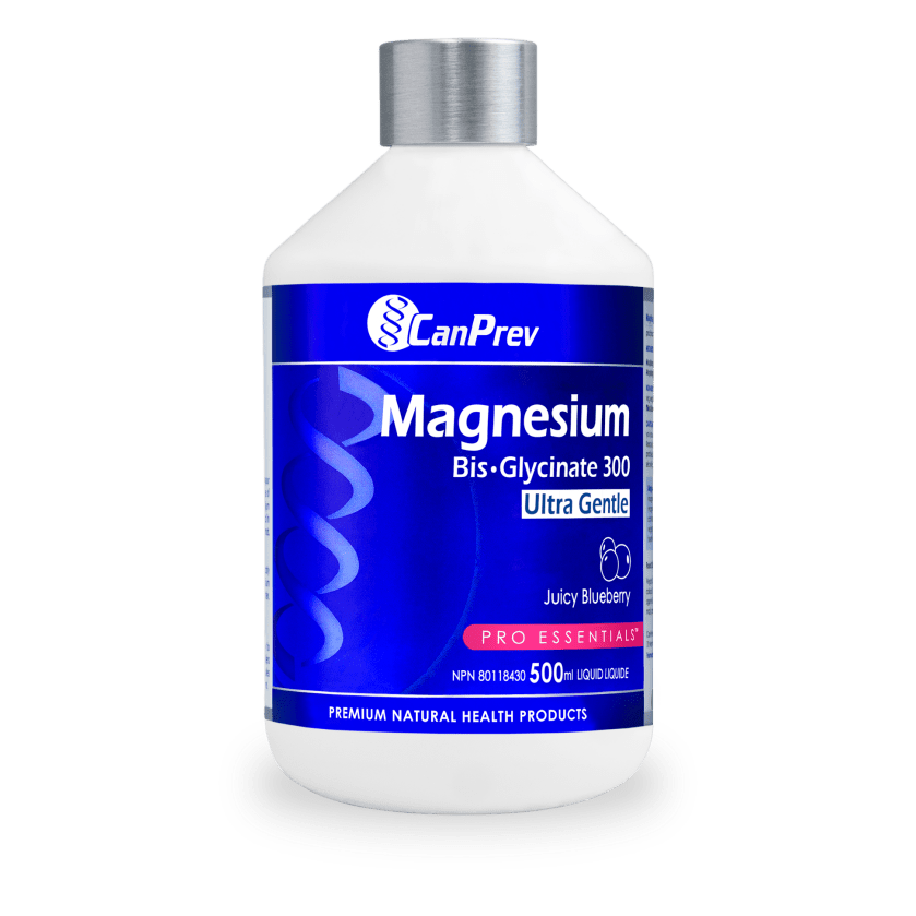 CanPrev Magnesium Bis-Glycinate 300 Ultra Gentle Liquid 500mL Juicy Blueberry | Anthem Supplements Canada