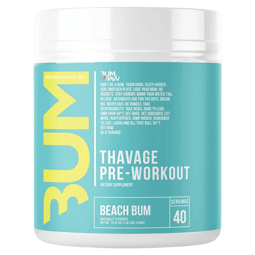 CBUM X RAW Thavage Pre - Workout 40 Servings Beach Bum | Anthem Supplements Canada