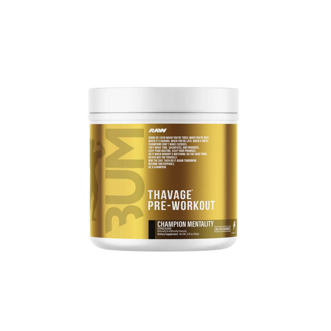 CBUM X RAW Thavage Pre - Workout 40 Servings Champion Mentality | Anthem Supplements Canada