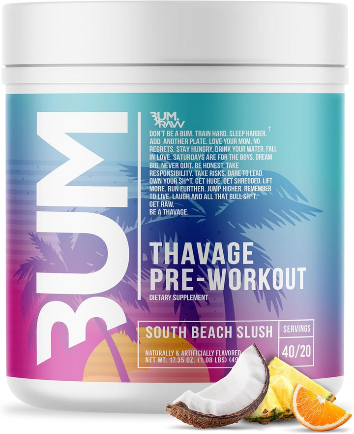 CBUM X RAW Thavage Pre - Workout 40 Servings South Beach Slush | Anthem Supplements Canada