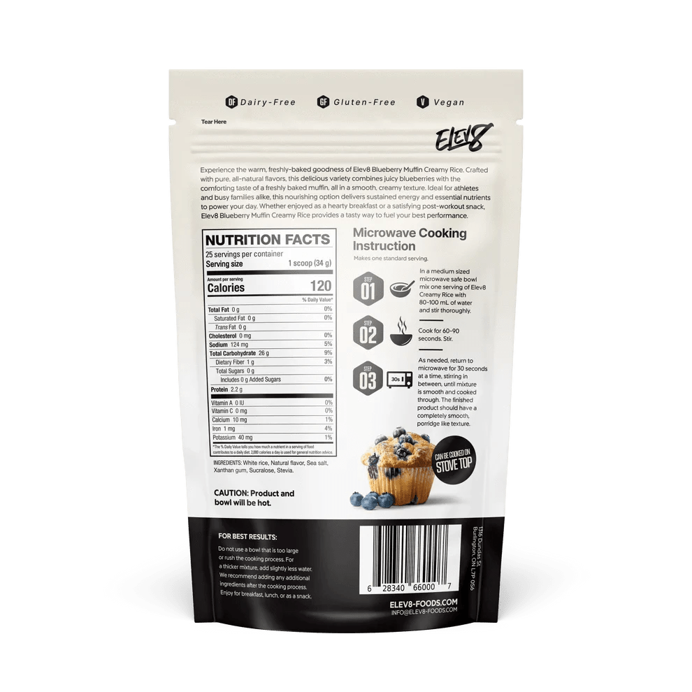Elev8 Creamy Rice Blueberry Muffin | Anthem Supplements Canada