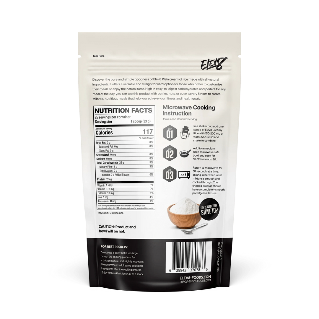 Elev8 Creamy Rice Plain | Anthem Supplements Canada