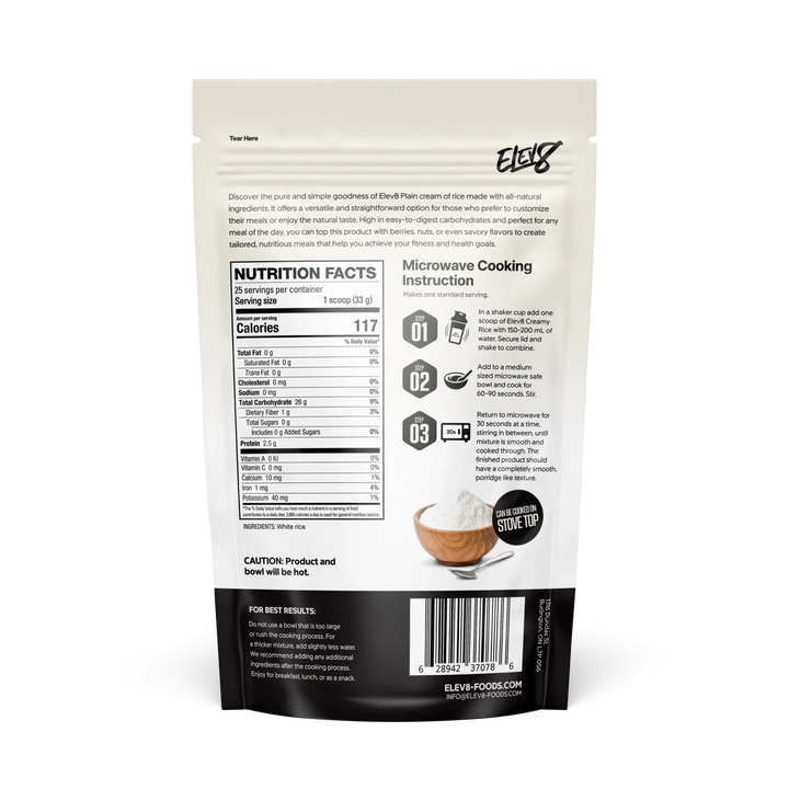 Elev8 Creamy Rice Plain | Anthem Supplements Canada