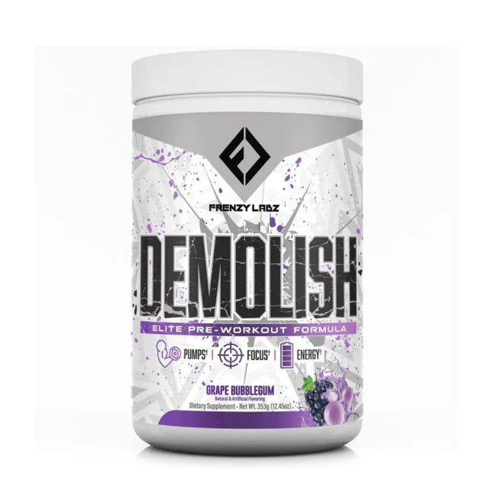 Frenzy Lab Demolish Pre Workout Grape Bubblegum | Anthem Supplements Canada