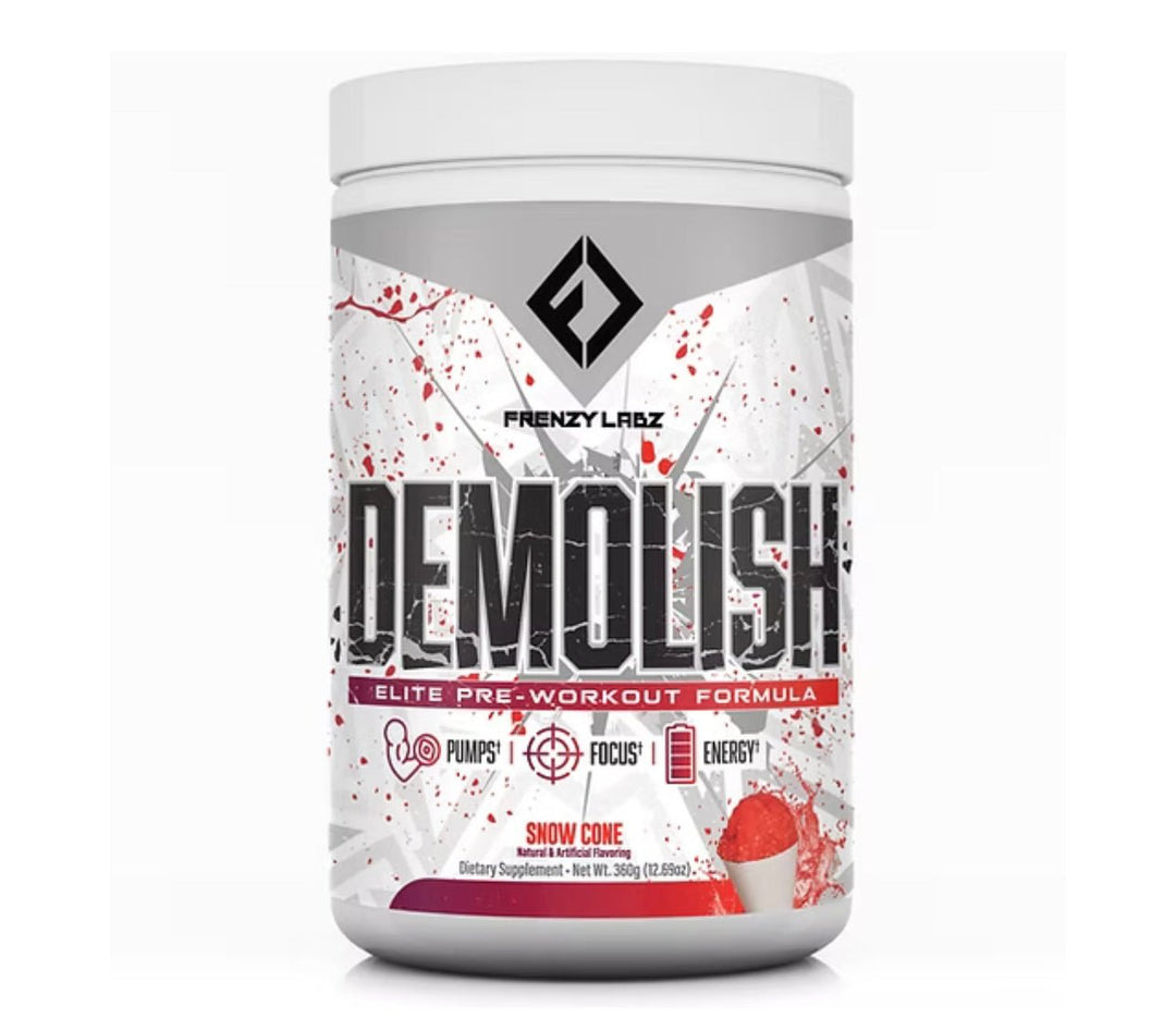 Frenzy Labz Demolish Pre Workout Snow Cone | Anthem Supplements Canada