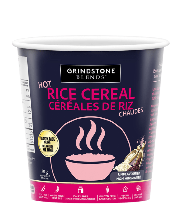 Grindstone Blends Cream of Rice Single Serving Unflavoured Blended Black & White Rice | Anthem Supplements Canada