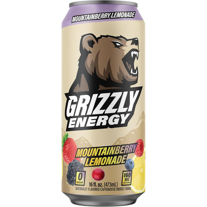 Grizzly Energy Drink Mountainberry Lemonade | Anthem Supplements Canada