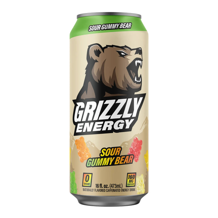 Grizzly Energy Drink Sour Gummy Bear | Anthem Supplements Canada
