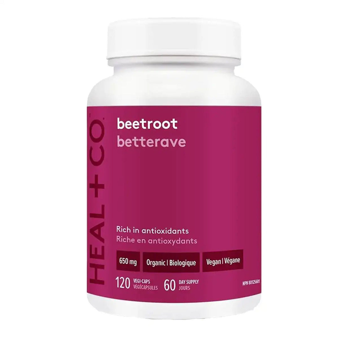 HEAL+CO Beetroot 650mg 120 Veggie Caps | Anthem Supplements Canada