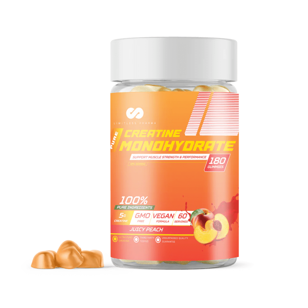 Limitless Creatine Gummies Juicy Peach | Anthem Supplements Canada