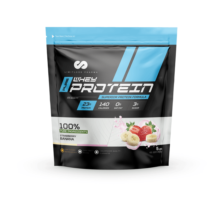 Limitless Pharma Whey - 5lb Strawberry Banana | Anthem Supplements Canada