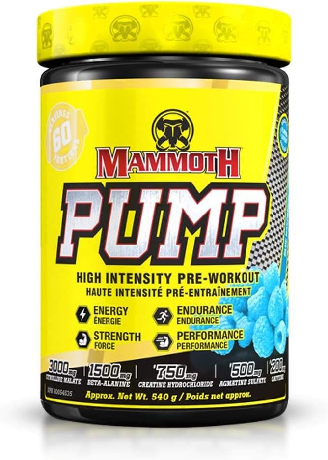 Mammoth Pump 60 Servings Blue Raspberry | Anthem Supplements Canada