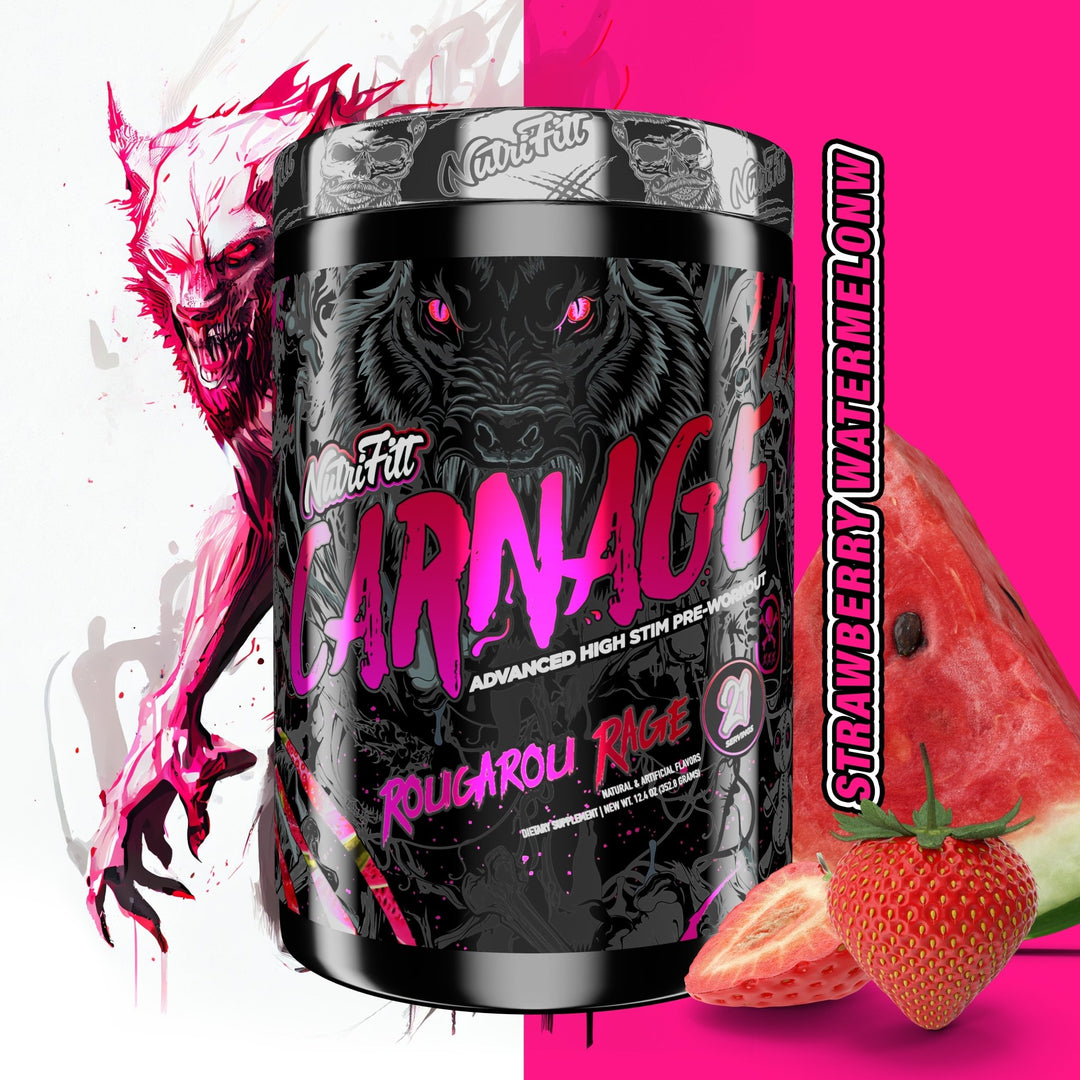 NutriFitt Carnage Advanced High Stim Pre - Workout Rougarou Rage | Anthem Supplements Canada