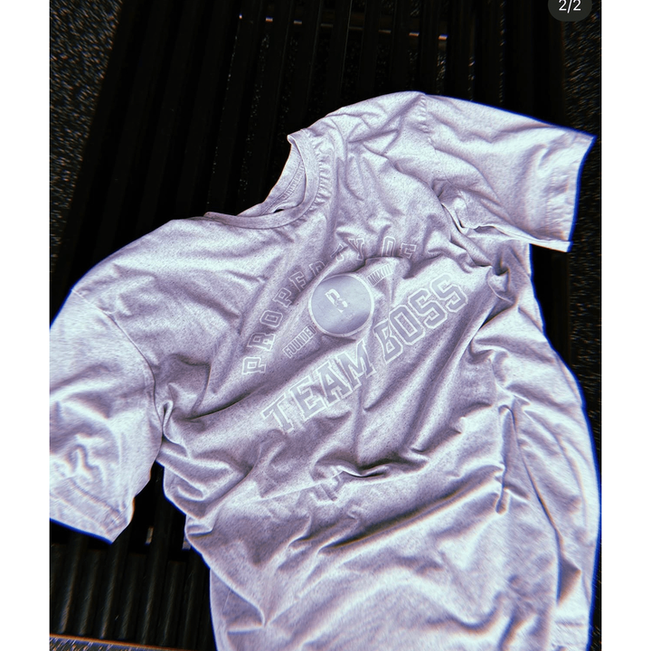 Property Of Team BOSS Tee (faded blue print) Large | Anthem Supplements Canada