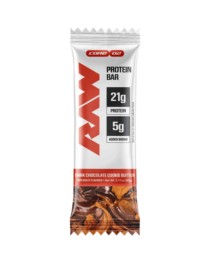 Raw Nutrition Protein Bar Dark Chocolate Cookie Butter | Anthem Supplements Canada