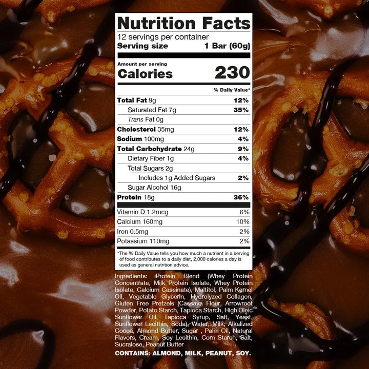 Raw Nutrition Protein Bar Salted Caramel Pretzel | Anthem Supplements Canada