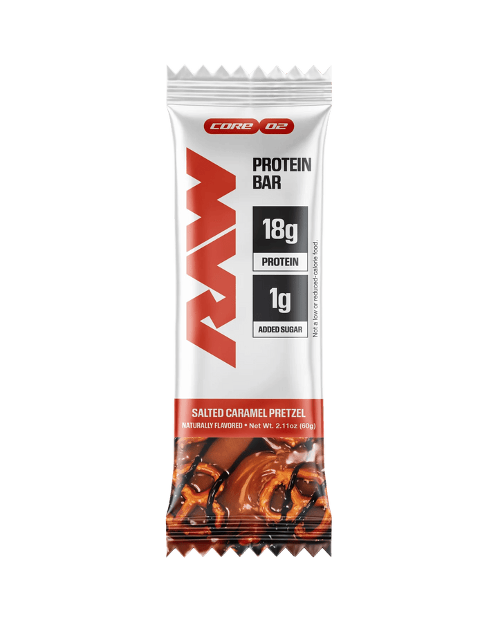Raw Nutrition Protein Bar Salted Caramel Pretzel | Anthem Supplements Canada