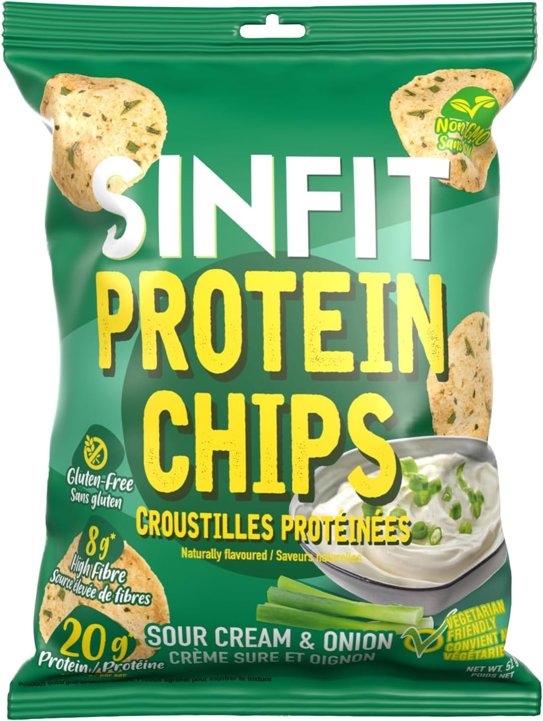 SinFit Protein Chips Sour Cream & Onion | Anthem Supplements Canada