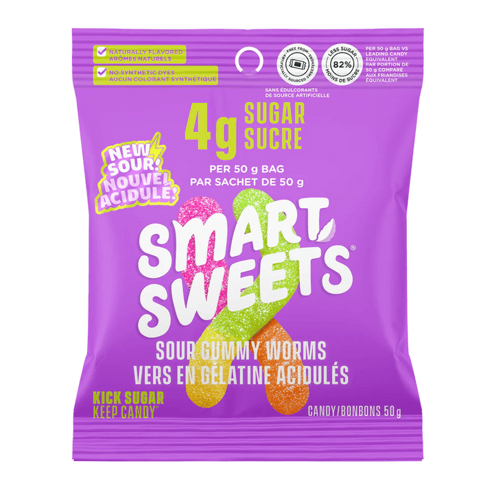 Smart Sweets Sour Gummy Worms | Anthem Supplements Canada