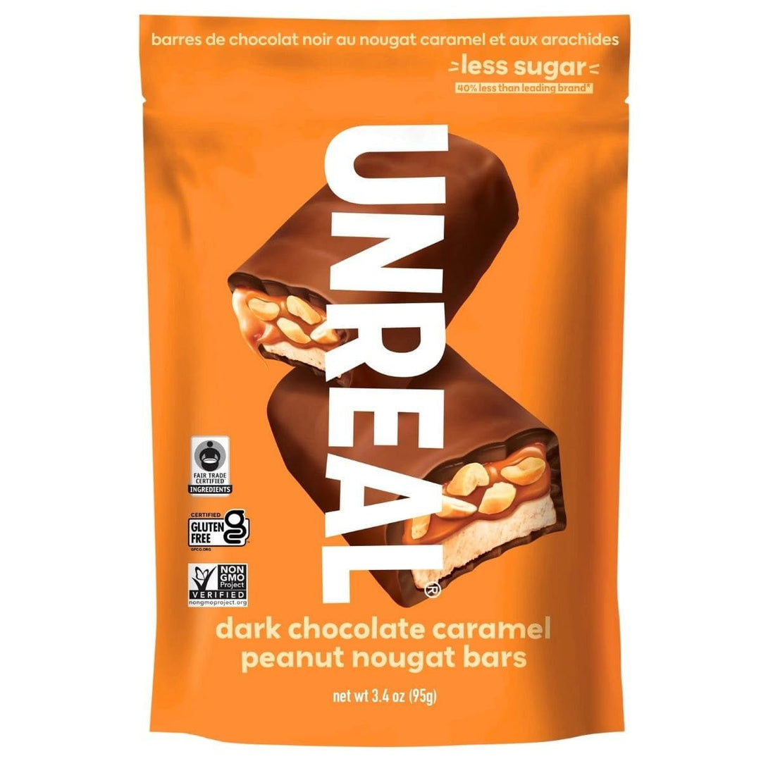 Unreal Nougat Bars Dark Chocolate Caramel Peanut | Anthem Supplements Canada