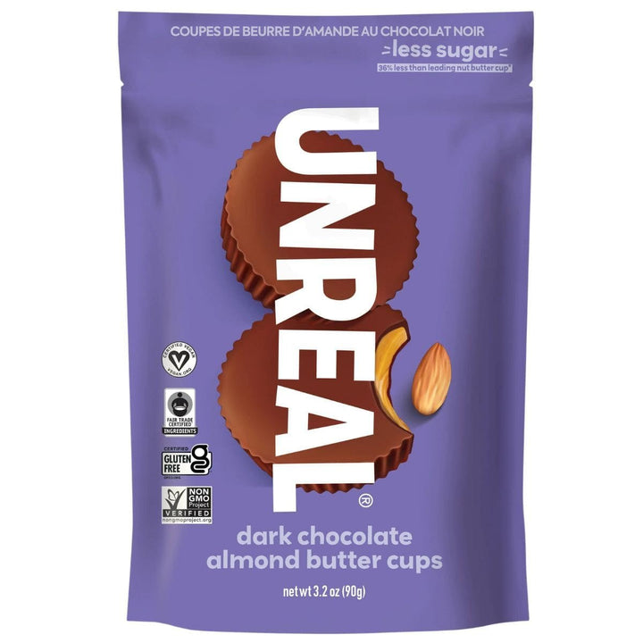 Unreal Peanut Butter Cups Dark Chocolate Almond | Anthem Supplements Canada